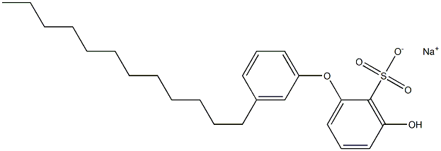 3-Hydroxy-3'-dodecyl[oxybisbenzene]-2-sulfonic acid sodium salt Struktur