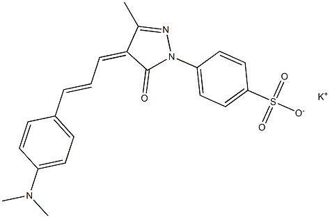 4-[4,5-Dihydro-5-oxo-4-[4-(dimethylamino)cinnamylidene]-3-methyl-1H-pyrazol-1-yl]benzenesulfonic acid potassium salt Struktur