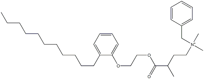 N,N-Dimethyl-N-benzyl-N-[3-[[2-(2-undecylphenyloxy)ethyl]oxycarbonyl]butyl]aminium Struktur