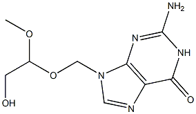 9-[(2-Hydroxy-1-methoxyethoxy)methyl]-2-amino-9H-purin-6(1H)-one Struktur