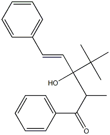 3-tert-Butyl-3-hydroxy-2-methyl-1,5-diphenyl-4-penten-1-one Struktur