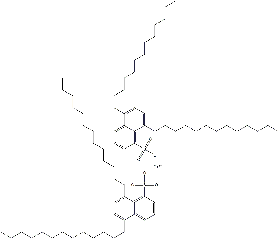 Bis(5,8-ditridecyl-1-naphthalenesulfonic acid)calcium salt Struktur