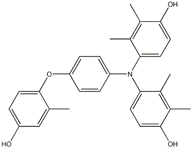 N,N-Bis(4-hydroxy-2,3-dimethylphenyl)-4-(4-hydroxy-2-methylphenoxy)benzenamine Struktur