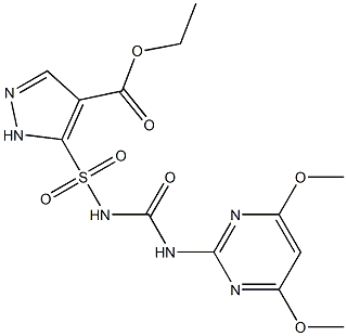 5-(4,6-Dimethoxy-2-pyrimidinylaminocarbonylsulfamoyl)-1H-pyrazole-4-carboxylic acid ethyl ester Struktur