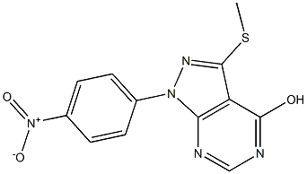 3-Methylthio-1-(4-nitrophenyl)-1H-pyrazolo[3,4-d]pyrimidin-4-ol Struktur