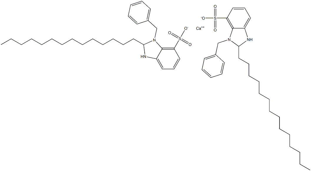 Bis(1-benzyl-2,3-dihydro-2-tetradecyl-1H-benzimidazole-7-sulfonic acid)calcium salt Struktur