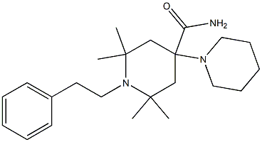 1-Phenethyl-4-(1-piperidyl)-2,2,6,6-tetramethyl-4-piperidinecarboxamide Struktur