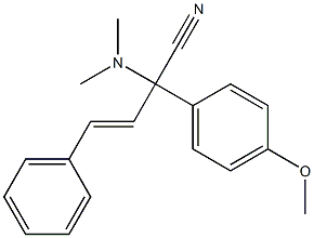 2-(4-Methoxyphenyl)-4-phenyl-2-dimethylamino-3-butenenitrile Struktur