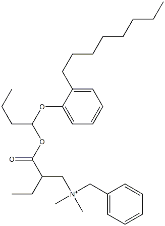 N,N-Dimethyl-N-benzyl-N-[2-[[1-(2-octylphenyloxy)butyl]oxycarbonyl]butyl]aminium Struktur