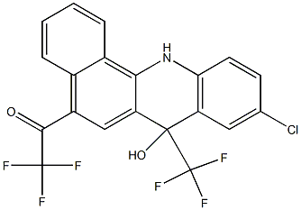 7-Hydroxy-9-chloro-5-trifluoroacetyl-7-trifluoromethyl-7,12-dihydrobenz[c]acridine Struktur