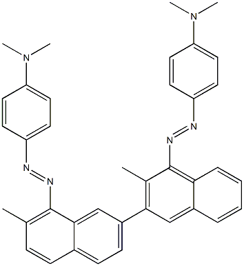 4,4'-Bis(4-dimethylaminophenylazo)-3,3'-dimethyl-2,6'-binaphthalene Struktur