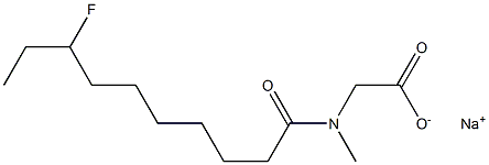 N-(8-Fluorodecanoyl)-N-methylglycine sodium salt Struktur