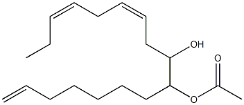 (11Z,14Z)-8-Acetoxy-1,11,14-heptadecatrien-9-ol Struktur