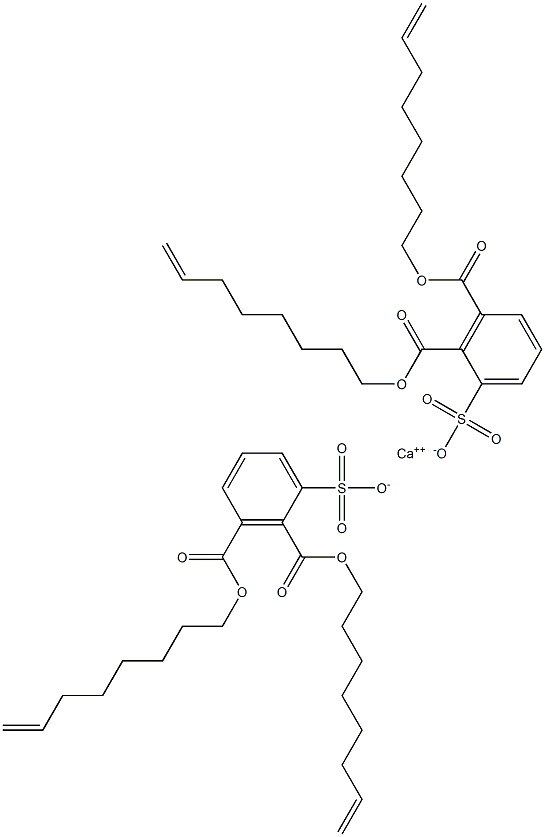 Bis[2,3-di(7-octenyloxycarbonyl)benzenesulfonic acid]calcium salt Struktur