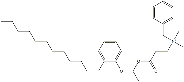 N,N-Dimethyl-N-benzyl-N-[2-[[1-(2-dodecylphenyloxy)ethyl]oxycarbonyl]ethyl]aminium Struktur