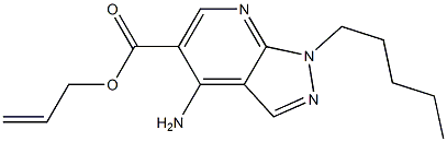 1-Pentyl-4-amino-1H-pyrazolo[3,4-b]pyridine-5-carboxylic acid 2-propenyl ester Struktur