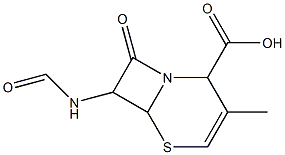 3-Methyl-7-(formylamino)-8-oxo-5-thia-1-azabicyclo[4.2.0]oct-3-ene-2-carboxylic acid Struktur