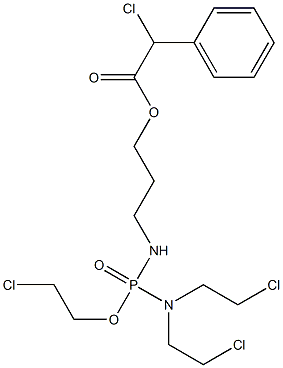 N,N-Bis(2-chloroethyl)-N'-[3-[(2-chloro-2-phenylacetyl)oxy]propyl]diamidophosphoric acid 2-chloroethyl ester Struktur