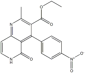 4-(4-Nitrophenyl)-2-methyl-5-oxo-5,6-dihydro-1,6-naphthyridine-3-carboxylic acid ethyl ester Struktur