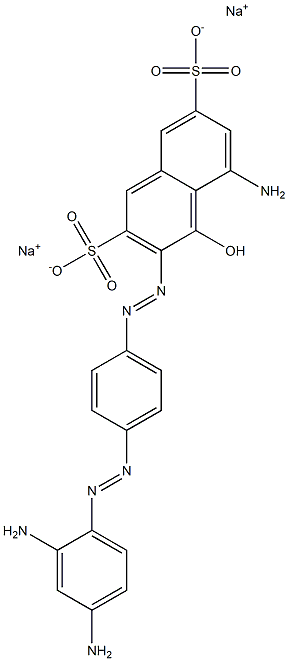 5-Amino-3-[p-(2,4-diaminophenylazo)phenylazo]-4-hydroxy-2,7-naphthalenedisulfonic acid disodium salt Struktur