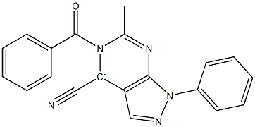 5-Benzoyl-4-cyano-6-methyl-1-phenyl-1H-pyrazolo[3,4-d]pyrimidin-4-ide Struktur