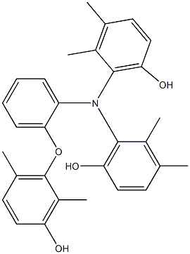 N,N-Bis(6-hydroxy-2,3-dimethylphenyl)-2-(3-hydroxy-2,6-dimethylphenoxy)benzenamine Struktur