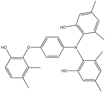 N,N-Bis(6-hydroxy-2,4-dimethylphenyl)-4-(6-hydroxy-2,3-dimethylphenoxy)benzenamine Struktur