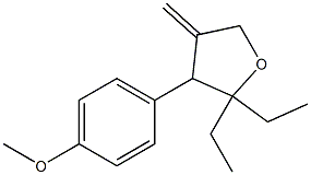 2,2-Diethyl-3-(4-methoxyphenyl)methylenetetrahydrofuran Struktur