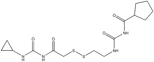 1-(Cyclopentylcarbonyl)-3-[2-[[(3-cyclopropylureido)carbonylmethyl]dithio]ethyl]urea Struktur