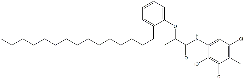 2-[2-(2-Pentadecylphenoxy)propanoylamino]-4,6-dichloro-5-methylphenol Struktur