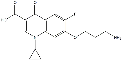 7-[3-Aminopropoxy]-1-cyclopropyl-6-fluoro-1,4-dihydro-4-oxoquinoline-3-carboxylic acid Struktur