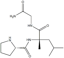 N-[(2S)-2,4-Dimethyl-2-[[[(2S)-pyrrolidin-2-yl]carbonyl]amino]pentanoyl]glycinamide Struktur