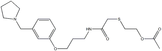 N-[3-[3-[(Pyrrolidin-1-yl)methyl]phenoxy]propyl]-2-[[2-(acetyloxy)ethyl]thio]acetamide Struktur