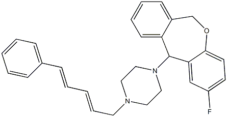 2-Fluoro-11-[4-[(2E,4E)-5-phenylpenta-2,4-dienyl]-1-piperazinyl]-6,11-dihydrodibenz[b,e]oxepin Struktur