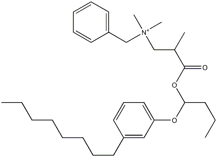 N,N-Dimethyl-N-benzyl-N-[2-[[1-(3-octylphenyloxy)butyl]oxycarbonyl]propyl]aminium Struktur