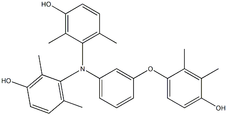 N,N-Bis(3-hydroxy-2,6-dimethylphenyl)-3-(4-hydroxy-2,3-dimethylphenoxy)benzenamine Struktur