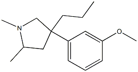 1,5-Dimethyl-3-(m-methoxyphenyl)-3-propylpyrrolidine Struktur