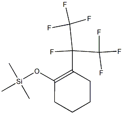 1-(Trimethylsiloxy)-2-(heptafluoroisopropyl)-1-cyclohexene Struktur