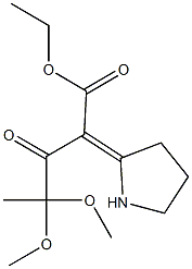 4,4-Dimethoxy-3-oxo-2-(2-pyrrolidinylidene)valeric acid ethyl ester Struktur