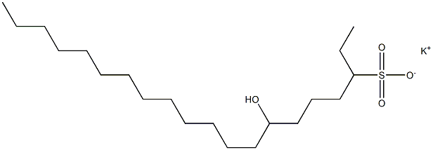 7-Hydroxyicosane-3-sulfonic acid potassium salt Struktur