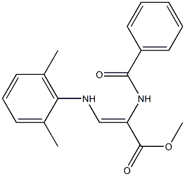 (Z)-3-[(2,6-Dimethylphenyl)amino]-2-(benzoylamino)acrylic acid methyl ester Struktur