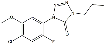 1-(2-Fluoro-4-chloro-5-methoxyphenyl)-4-propyl-1H-tetrazol-5(4H)-one Struktur