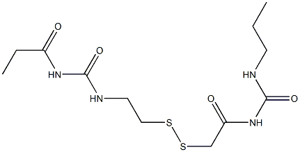 1-Propanoyl-3-[2-[[(3-propylureido)carbonylmethyl]dithio]ethyl]urea Struktur