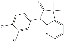 1,3-Dihydro-3,3-dimethyl-1-(3,4-dichlorophenyl)-2H-pyrrolo[2,3-b]pyridin-2-one Struktur