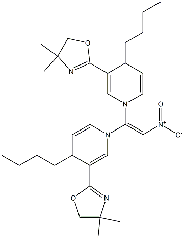 1,1'-(2-Nitroethene-1,1-diyl)bis[4-butyl-3-(4,4-dimethyl-2-oxazolin-2-yl)-1,4-dihydropyridine] Struktur