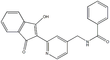 1-Hydroxy-2-[4-(benzoylaminomethyl)-2-pyridyl]-3H-inden-3-one Struktur