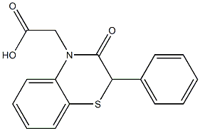 2-Phenyl-2,3-dihydro-3-oxo-4H-1,4-benzothiazine-4-acetic acid Struktur