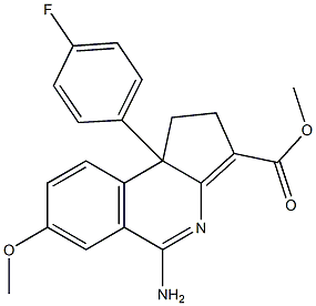 5-Amino-1,9b-dihydro-7-methoxy-9b-(4-fluorophenyl)-2H-cyclopent[c]isoquinoline-3-carboxylic acid methyl ester Struktur