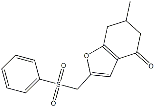 6,7-Dihydro-2-phenylsulfonylmethyl-6-methylbenzofuran-4(5H)-one Struktur