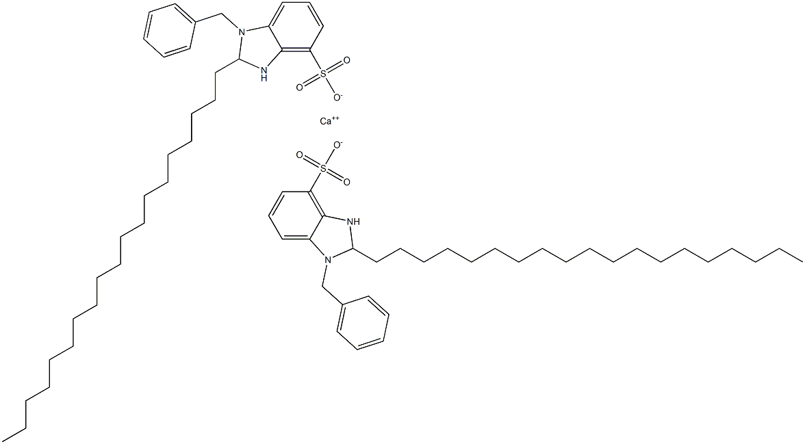 Bis(1-benzyl-2,3-dihydro-2-nonadecyl-1H-benzimidazole-4-sulfonic acid)calcium salt Struktur